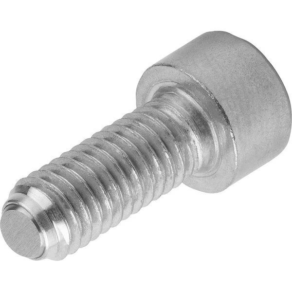Ball-End Thrust Screw W Head, Form:B Flattened Ball, M04, L=15, 7, Stainless Bright, Comp:Stainless, Kipp, Mfr#: K0381.20416
